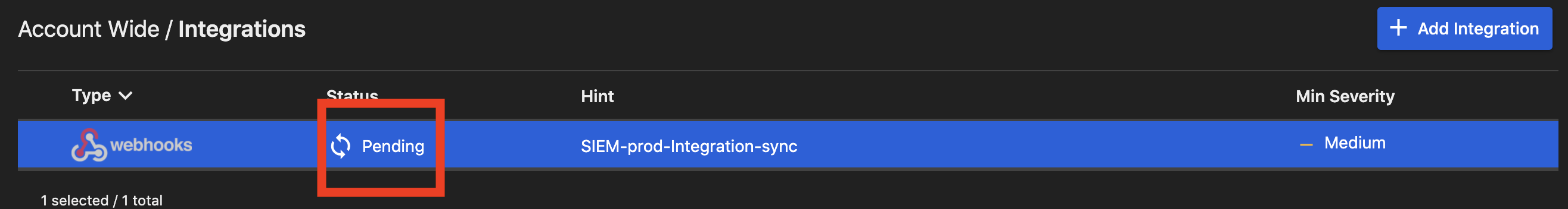 Pending Integration