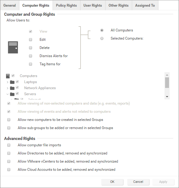 Computer and Group Rights