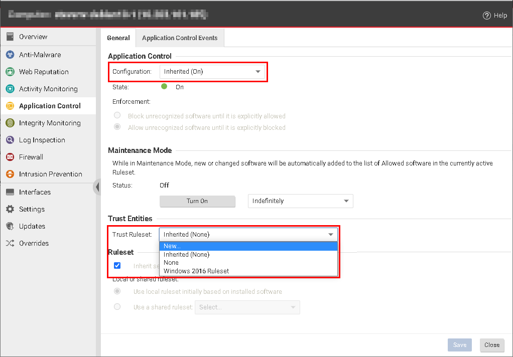 Computer or policy properties page with New selected from the Trust Entities drop-down list