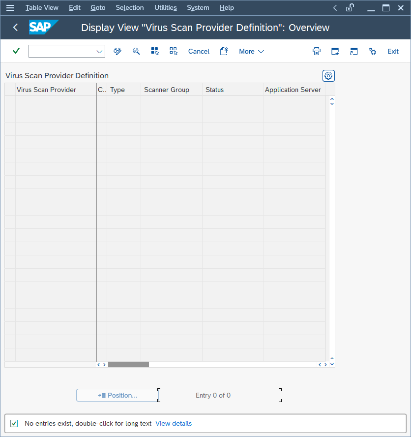 SAP VSCAN transaction